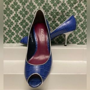 Blue Leather Carlos Falchi Heels